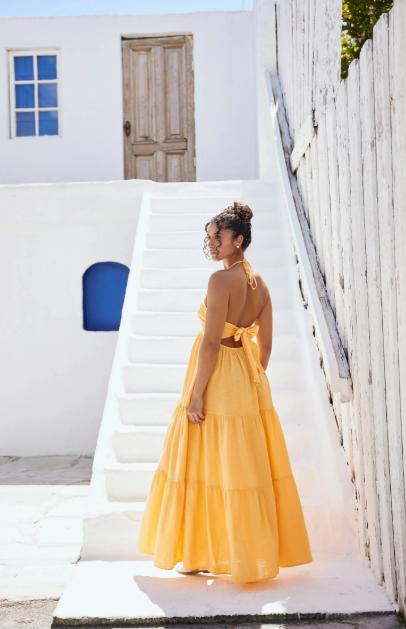 BLANCO BY NATURE CARLOTTA DRESS TANGERINE 1