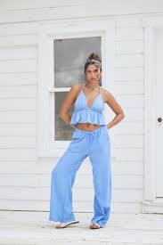 BLANCO BY NATURE CHIARA PANT AZURE