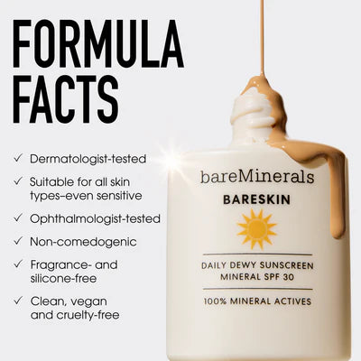 BARE MINERALS BARESKIN DAILY DEW MINERAL SUNSCREEN ALL COLORS NEW