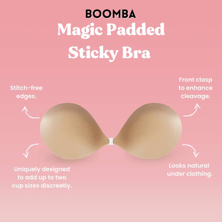 BOOMBA MAGIC PADDED STICKY BRA BEIGE