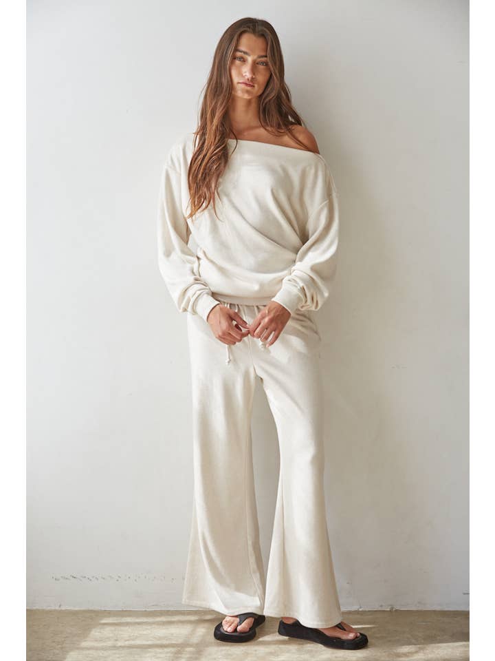 BY TOGETHER KNIT COWL NECK LONG SLEEVE CREAM