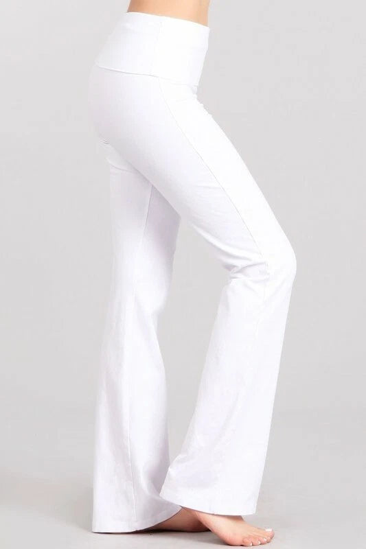 CHATOYANT BOOTCUT FLARE ROLL DOWN PANT WHITE