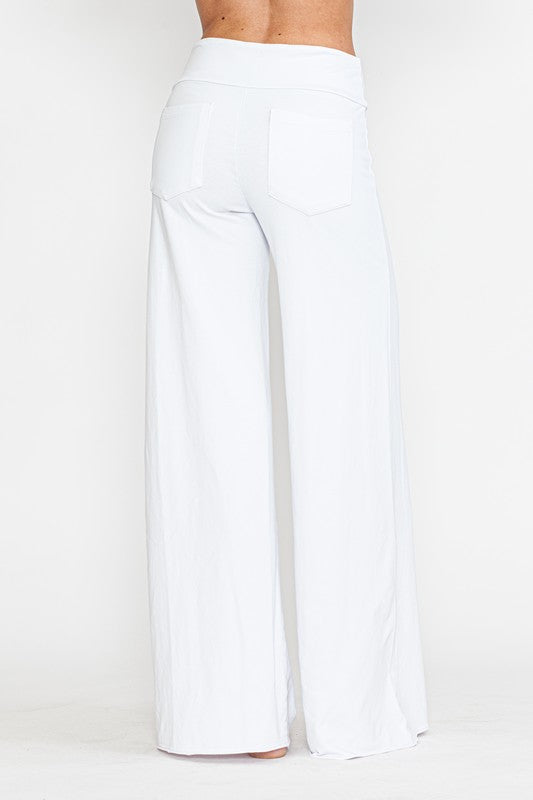 CHATOYANT WIDE LEG STRETCH PANT WHITE