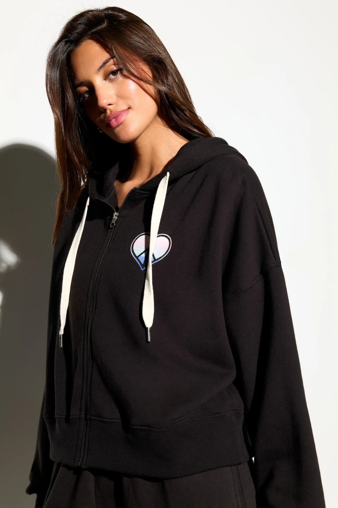 SPIRITUAL GANGSTER  PEACE LOVE JULES HOODIE BLACK