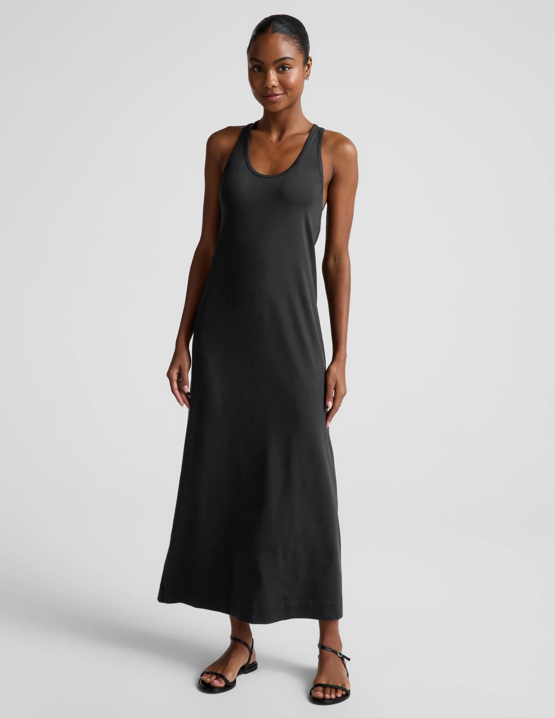 BEYOND YOGA A CUT ABOVE RACERBACK MAXI BLACK