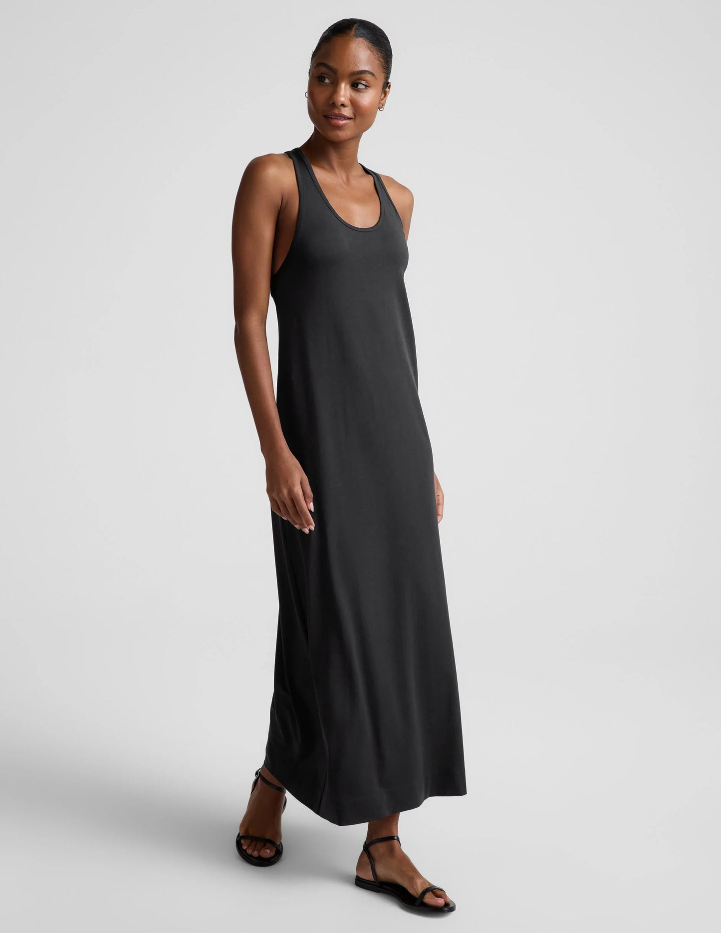 BEYOND YOGA A CUT ABOVE RACERBACK MAXI BLACK