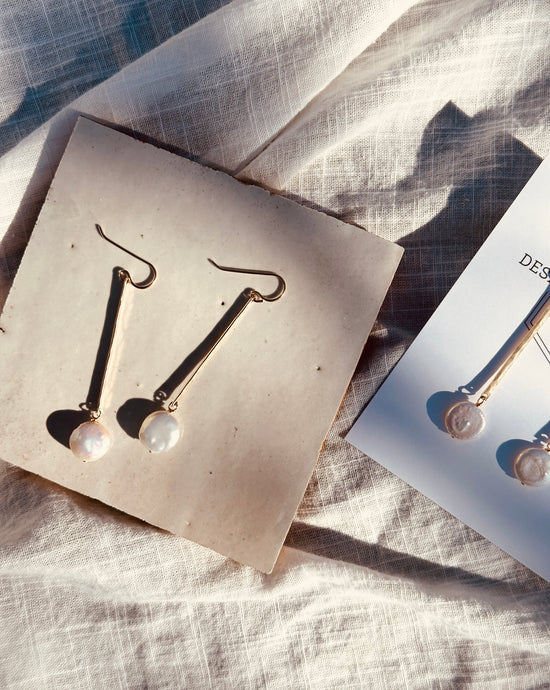 Desert Moon Design Hula Drop Earrings 14k gf