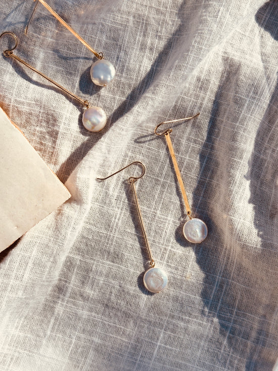 Desert Moon Design Hula Drop Earrings 14k gf