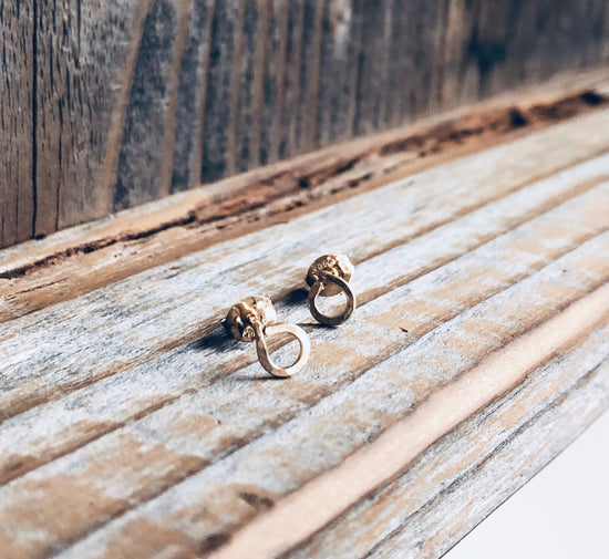 Desert Moon Design Mini Circle Studs 14k GF & Sterling Silver