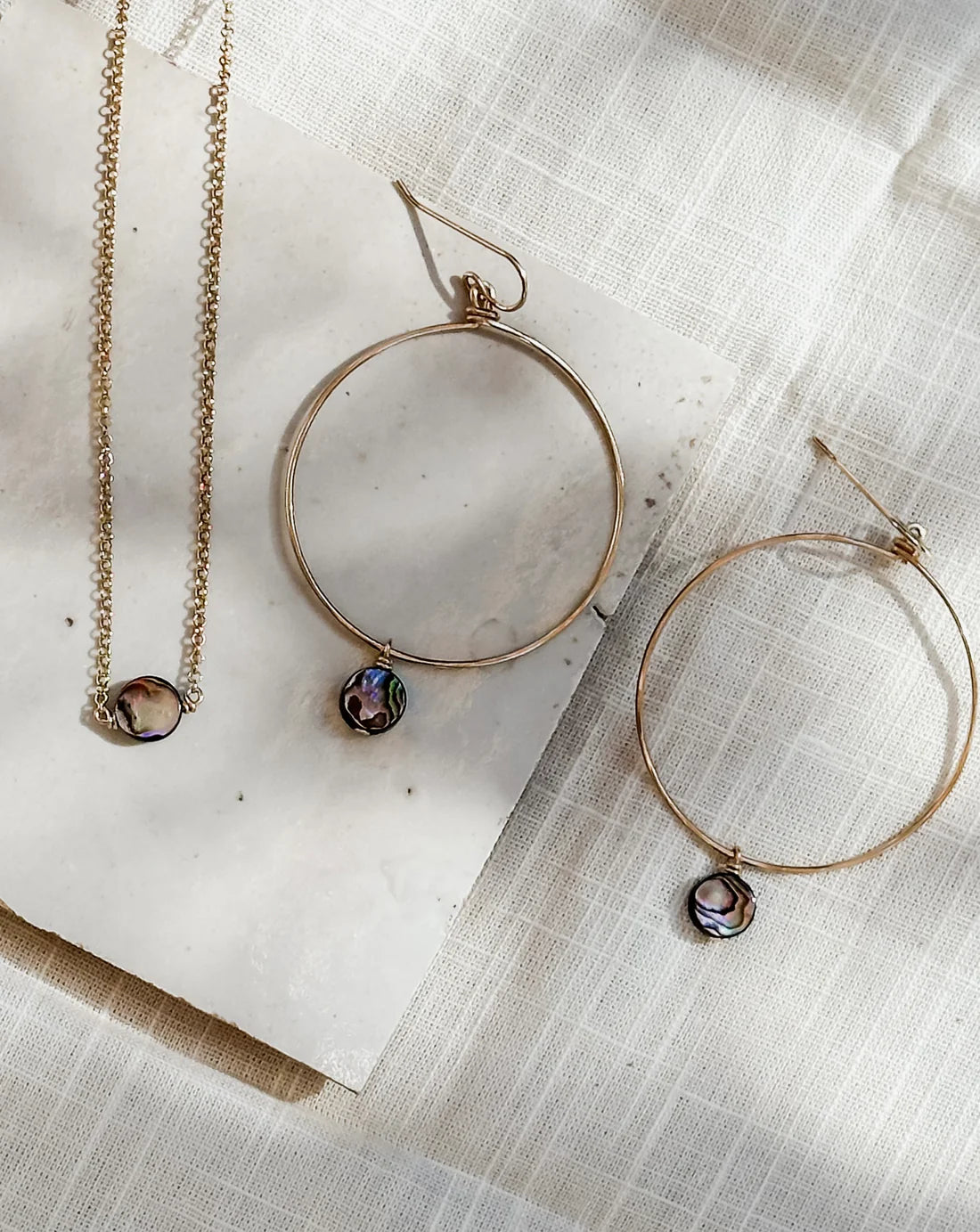 Desert Moon Design Mini Ocean Hoops 14k gf