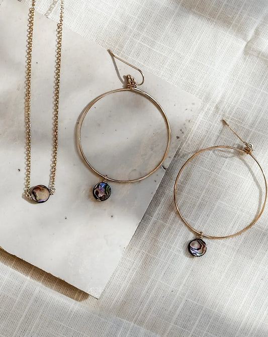 Desert Moon Design Mini Ocean Hoops 14k gf