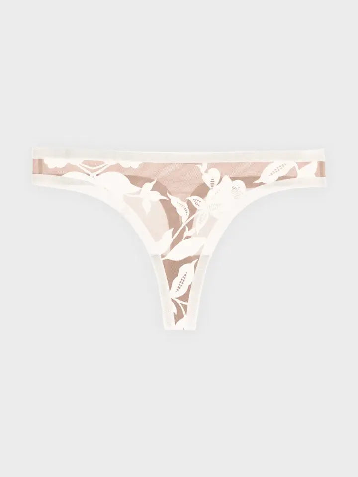 EBY SHEER FLOCKED THONG MADAM LUX