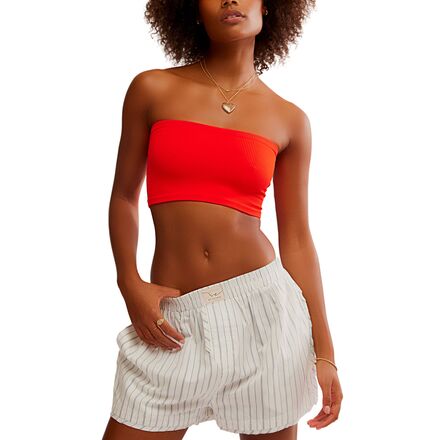 FREE PEOPLE AMELIA BANDEAU TOP FIERY RED