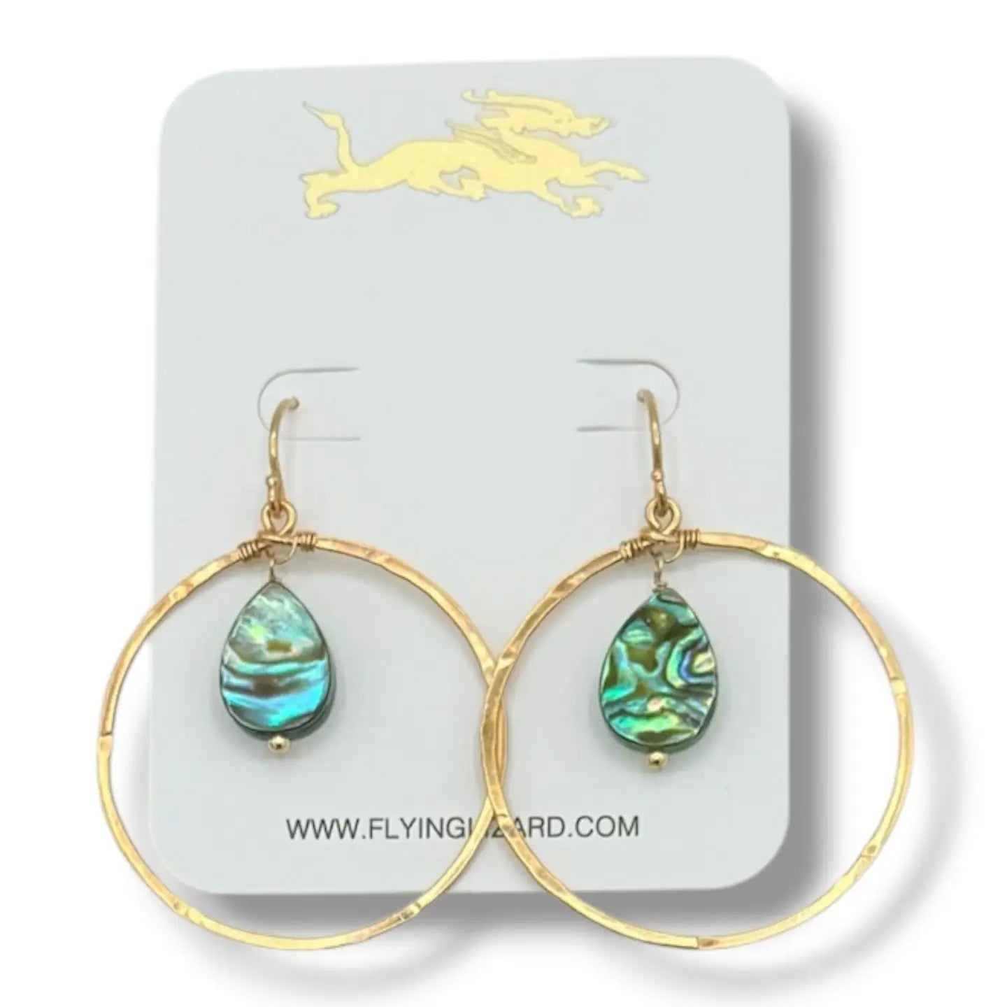 FLYING LIZARD DESIGN ABALONE COVE HOOP EARRINGS