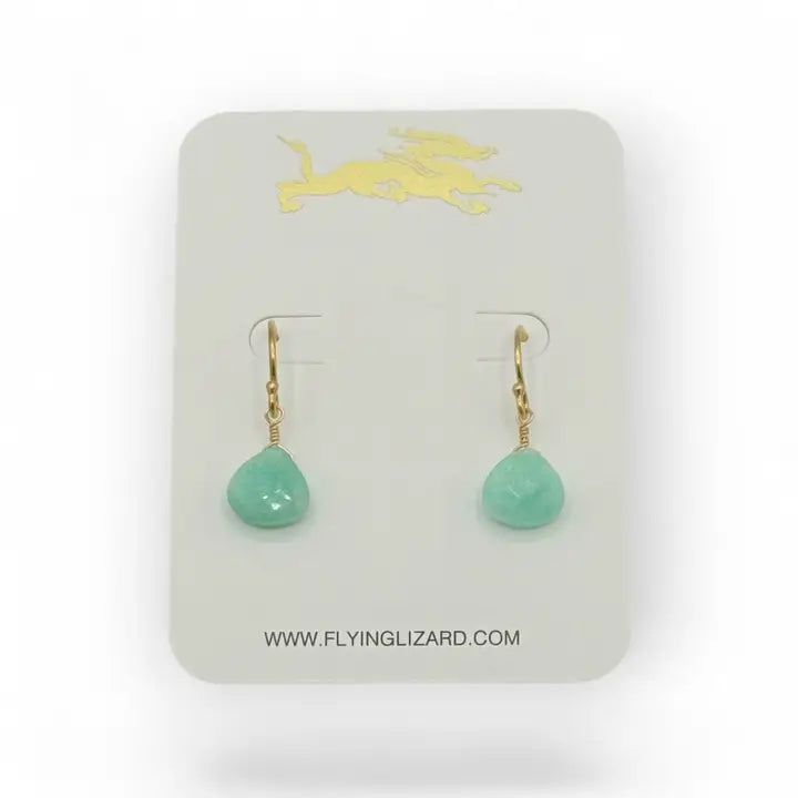 FLYING LIZARD DESIGN LITTLE OCEAN GEM EARRINGS AMAZONITE