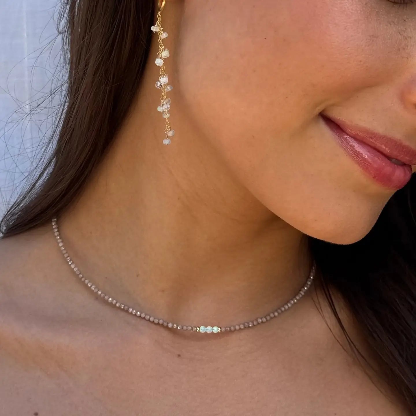 FLYING LIZARD DESIGN  SAND AGATE OPAL CHOKER