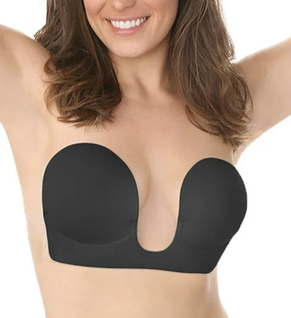 FOREVER-FOXY BACKLESS STRAPLESS V-BRA BLACK