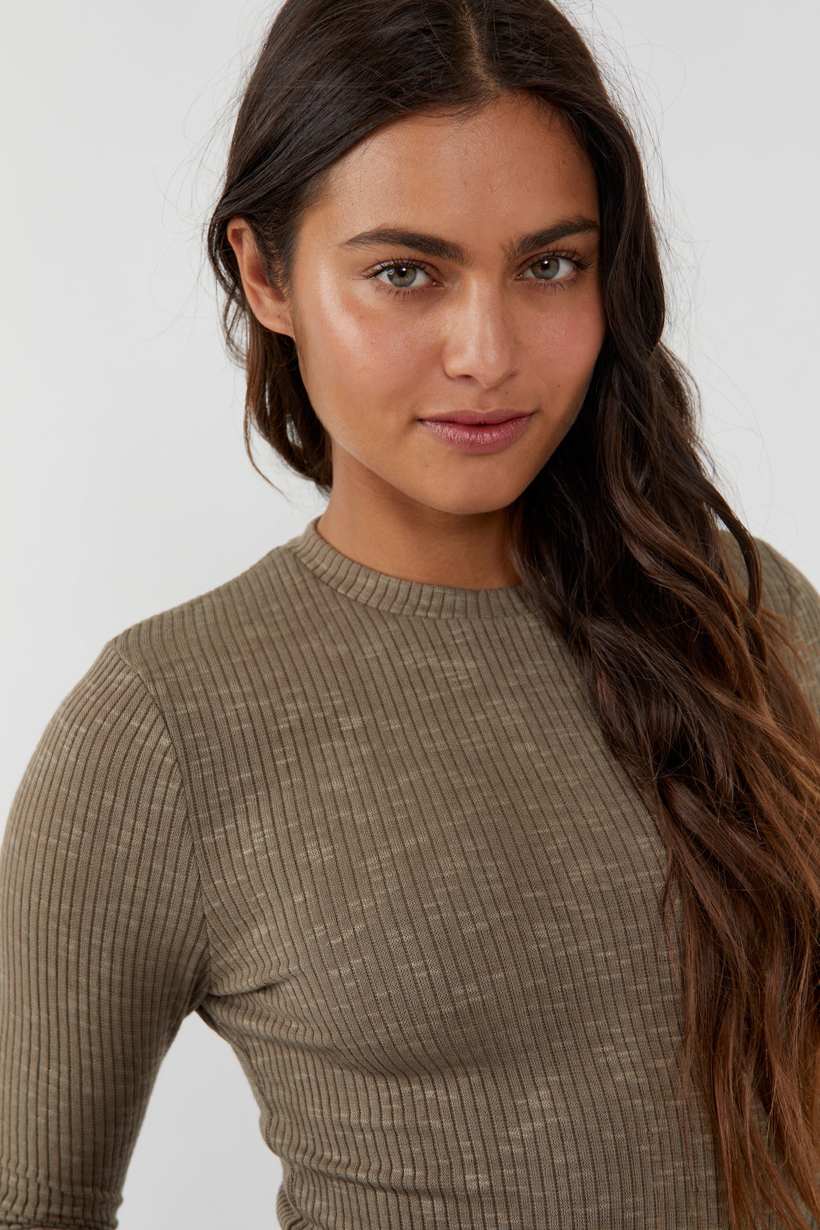 FREE PEOPLE AURA LAYERING TOP DEEP ARMY