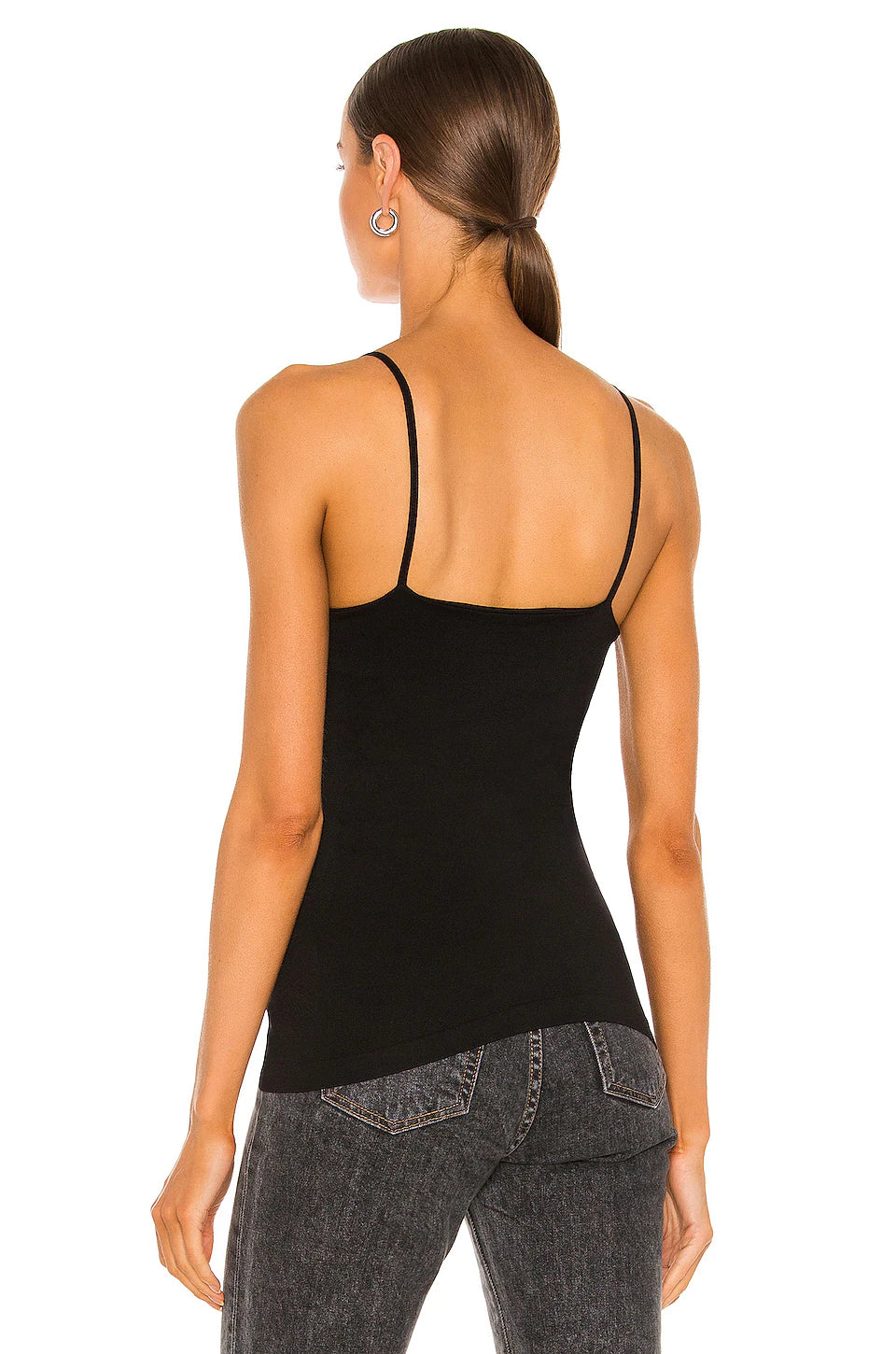 FREE PEOPLE V NECK SEAMLESS CAMI BLACK