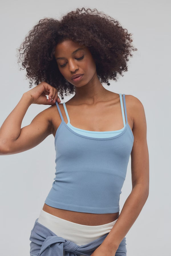 FREE PEOPLE ALL CLEAR COASTLINE &nbsp;CAMI MOUNTAIN SPRING COMBO