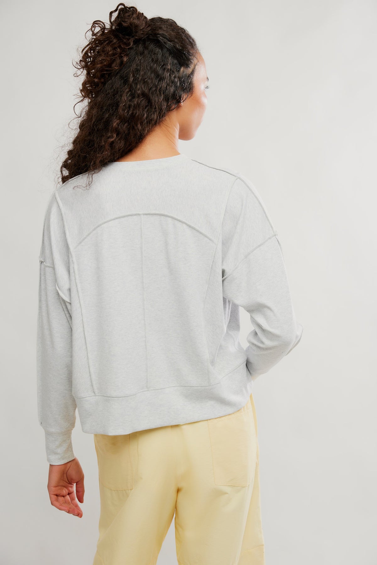 FREE PEOPLE ALL MY LOVE LONG SLEEVE WHITE HEATHER GREY