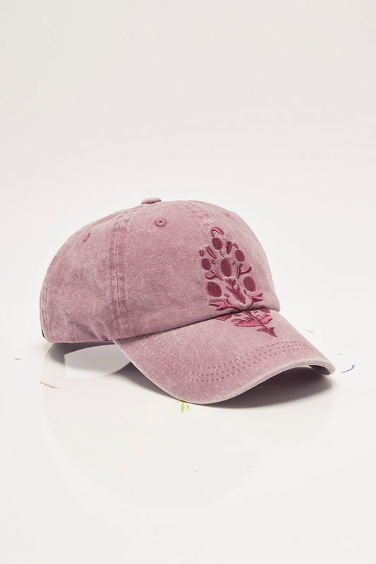 FREE PEOPLE BIG BUTI BASEBALL CAP MULBERRY TONAL
