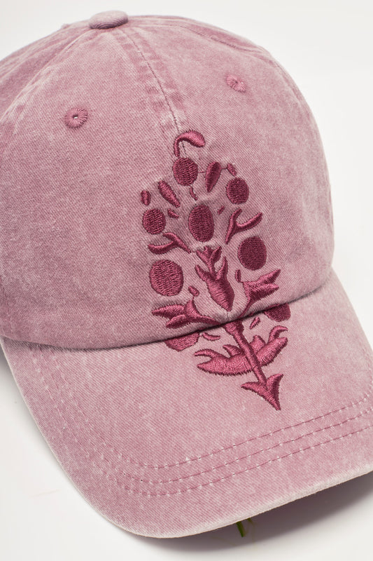 FREE PEOPLE BIG BUTI BASEBALL CAP MULBERRY TONAL