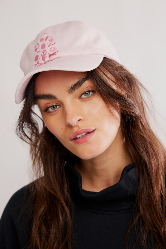 FREE PEOPLE BIG BUTI BASEBALL CAP ROSEWATER/PETAL