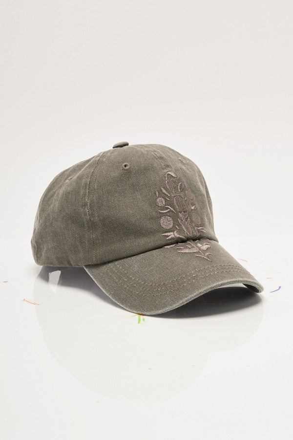 FREE PEOPLE BIG BUTI BASEBALL CAP SEAGRASS TONAL