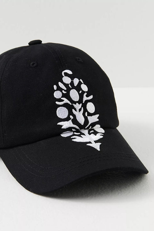 FREE PEOPLE BIG BUTI BASEBALL CAP WHITE/BLACK