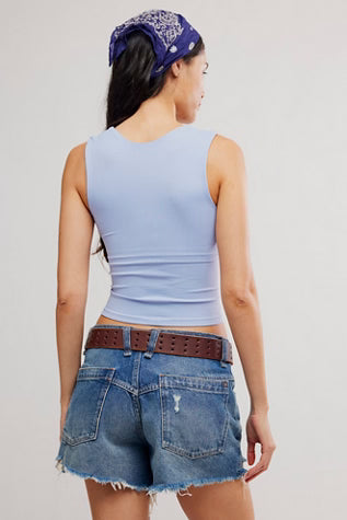 FREE PEOPLE CLEAN LINES MUSCLE CAMI DAWN BREEZE