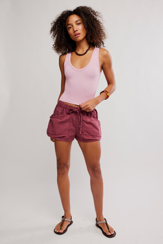 FREE PEOPLE CLEAN SLATE SEAMLESS TANK ORCHID SMOKE