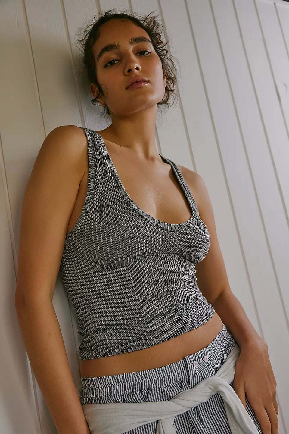 FREE PEOPLE CLEAN SLATE TANK HEATHER GREY