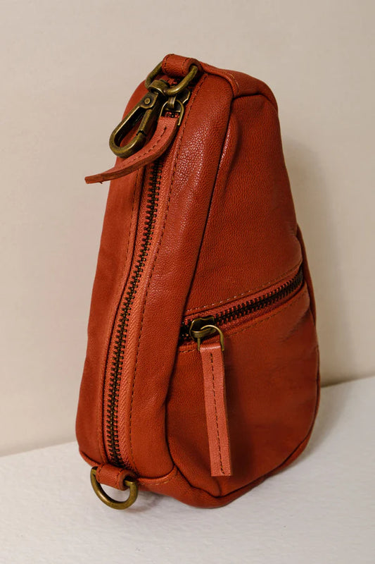 FREE PEOPLE COFFEE DATE MINI CROSSBODY TERRACOTTA