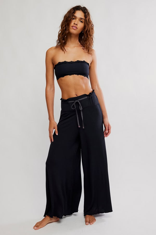 FREE PEOPLE DREAM STATE WIDE LEG PANTS BLACK