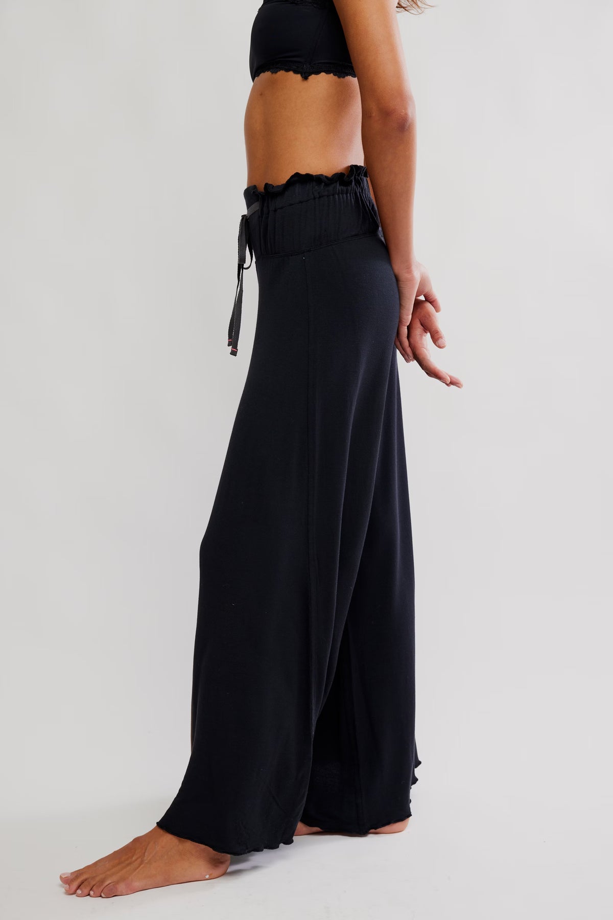 FREE PEOPLE DREAM STATE WIDE LEG PANTS BLACK
