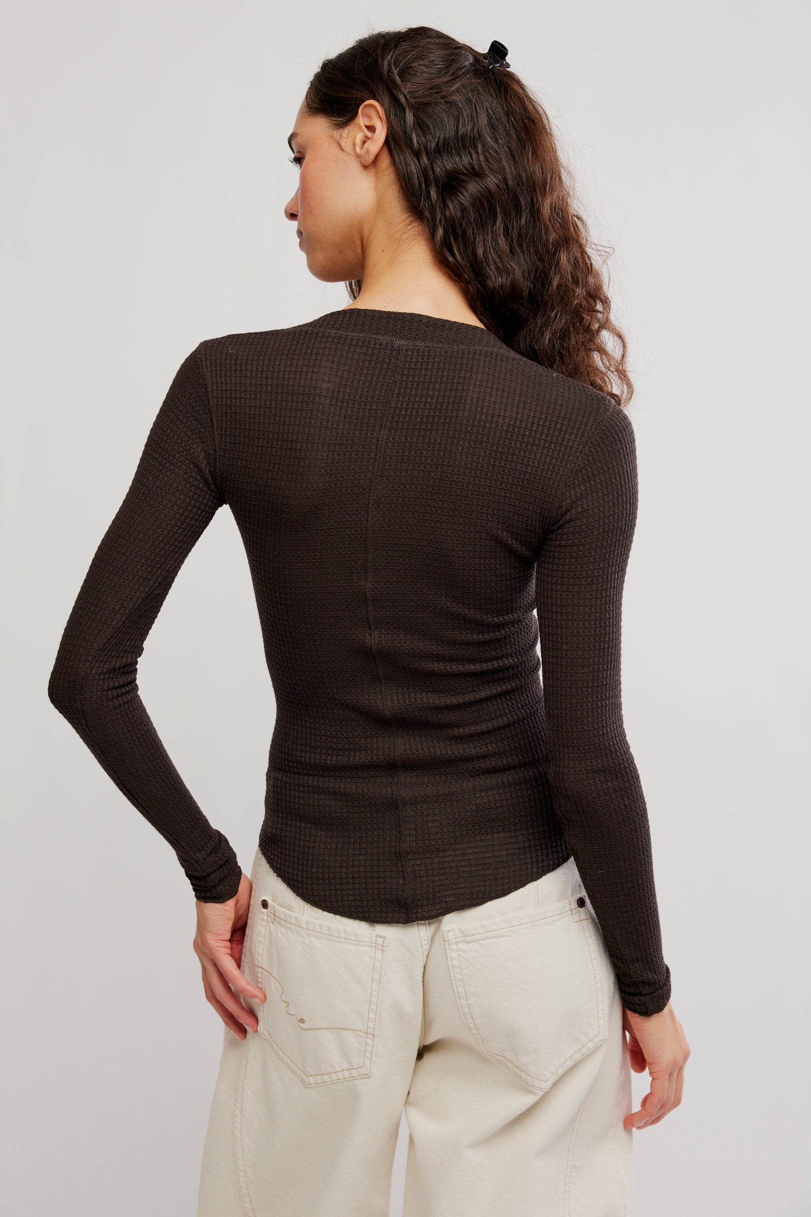 FREE PEOPLE GOING PLACES CARDI DEEP FUDGE