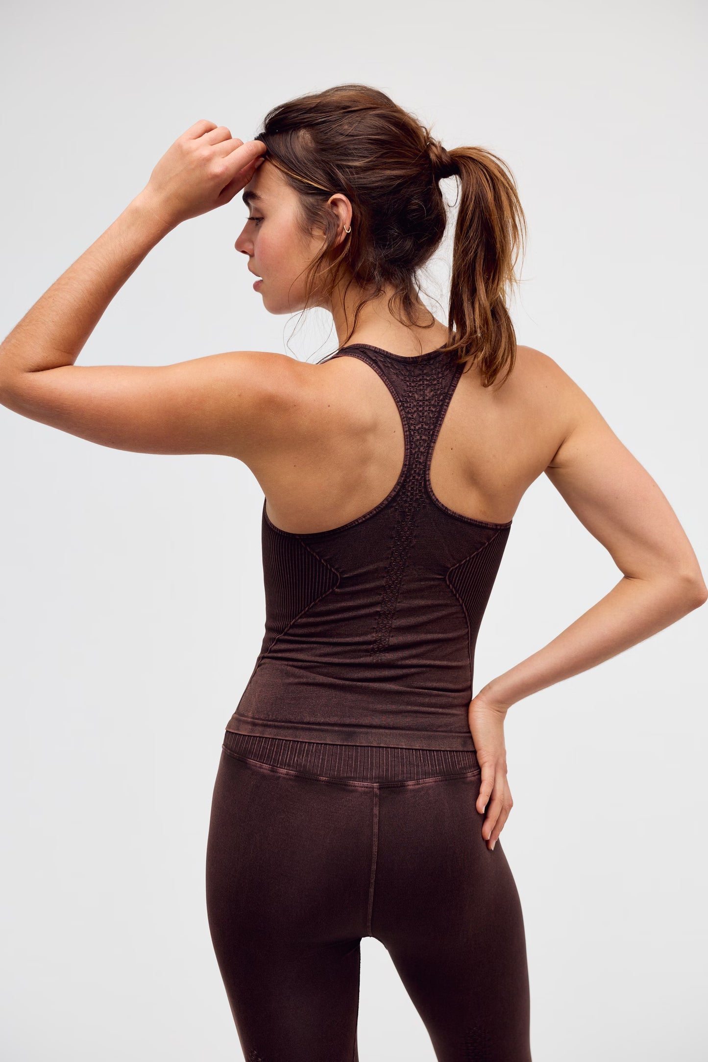 FREE PEOPLE GOOD KARMA LONG TANK CHOCOLATE