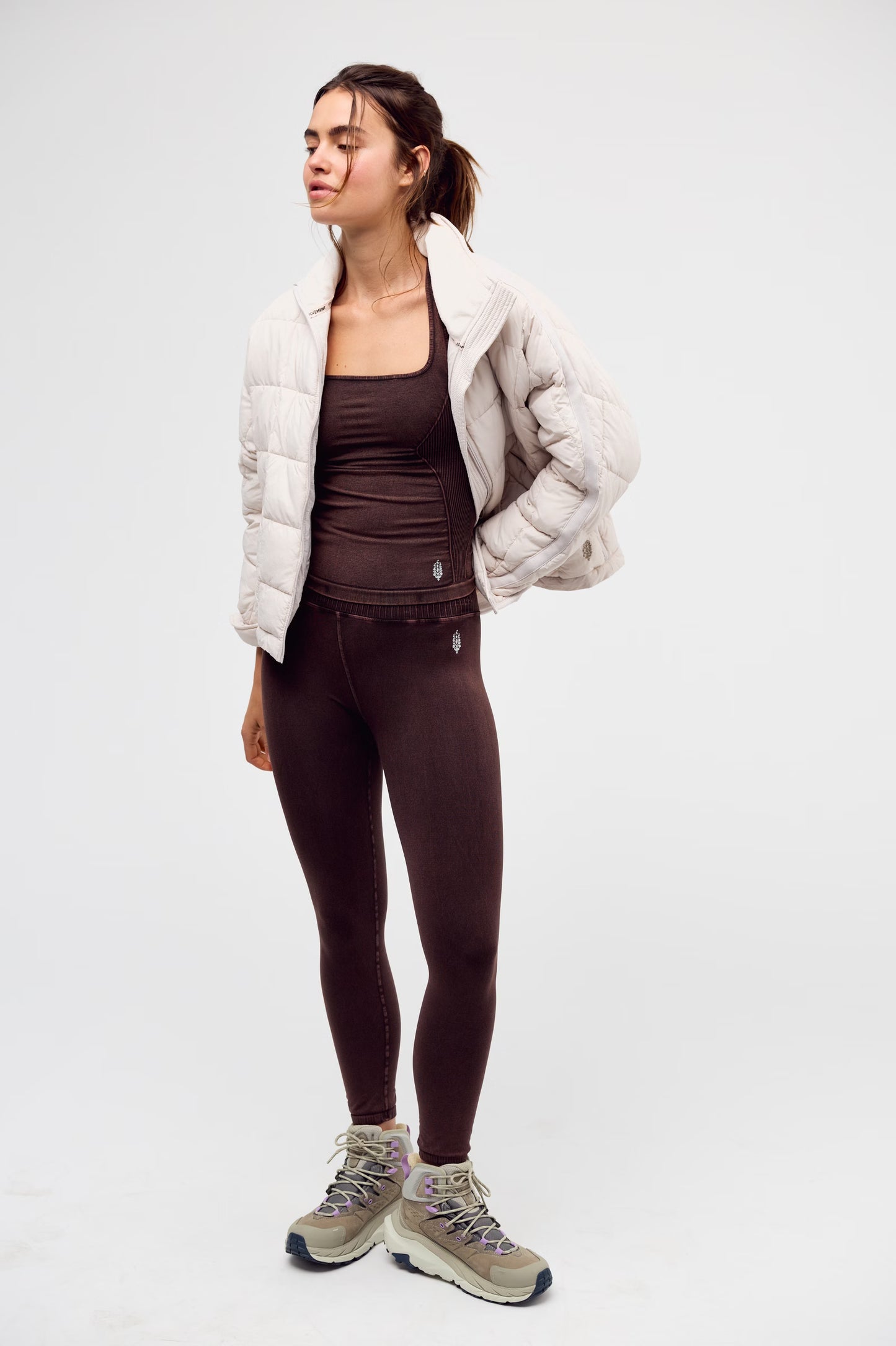 FREE PEOPLE GOOD KARMA LONG TANK CHOCOLATE