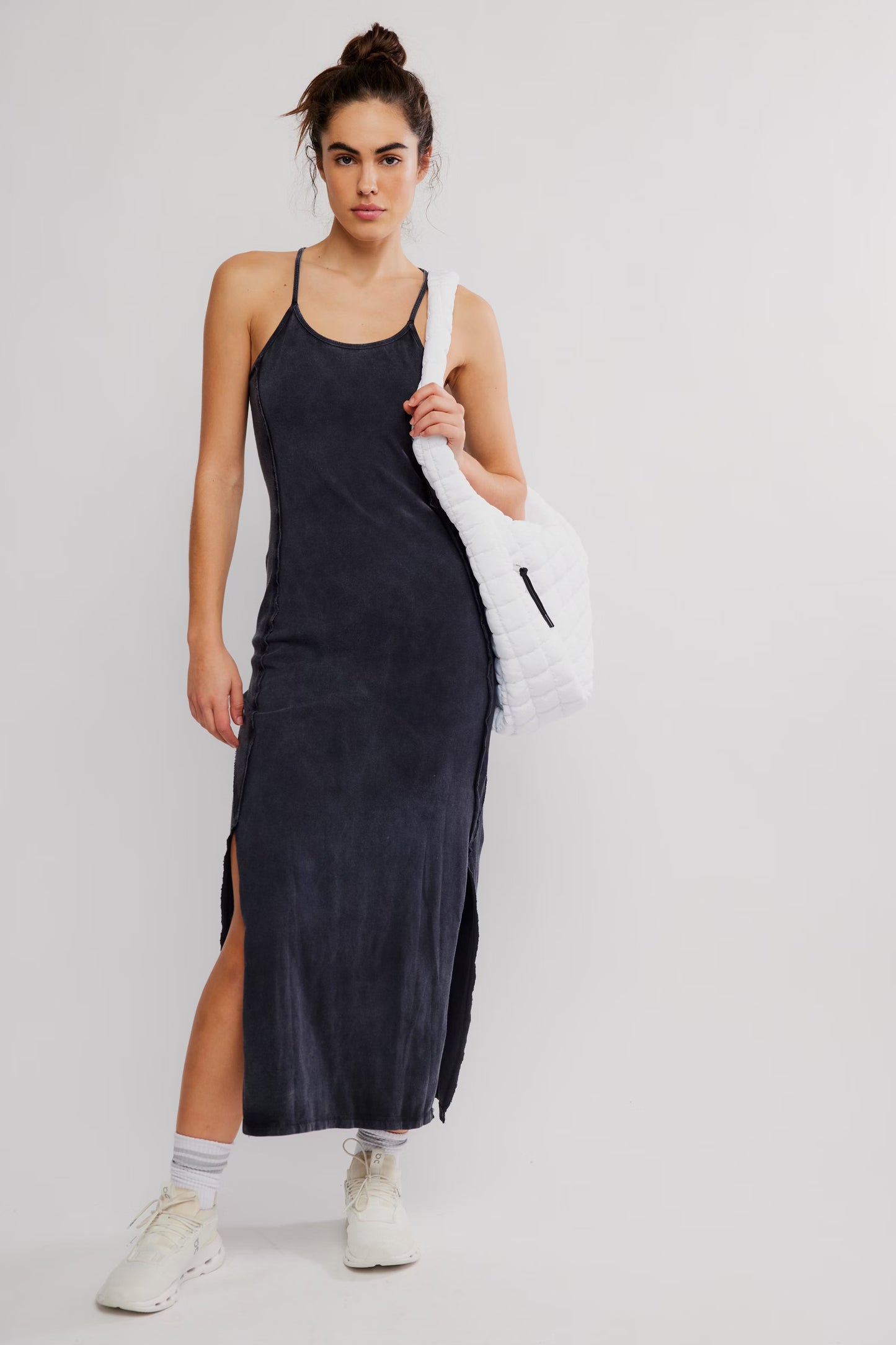 FREE PEOPLE HOT SHOT SURF DRESS BLACK