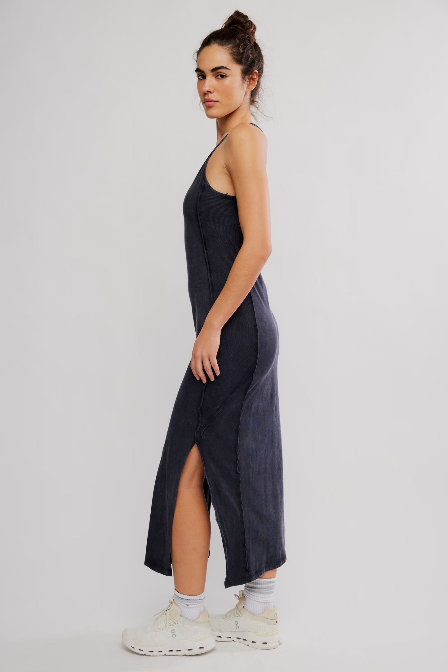 FREE PEOPLE HOT SHOT SURF DRESS BLACK