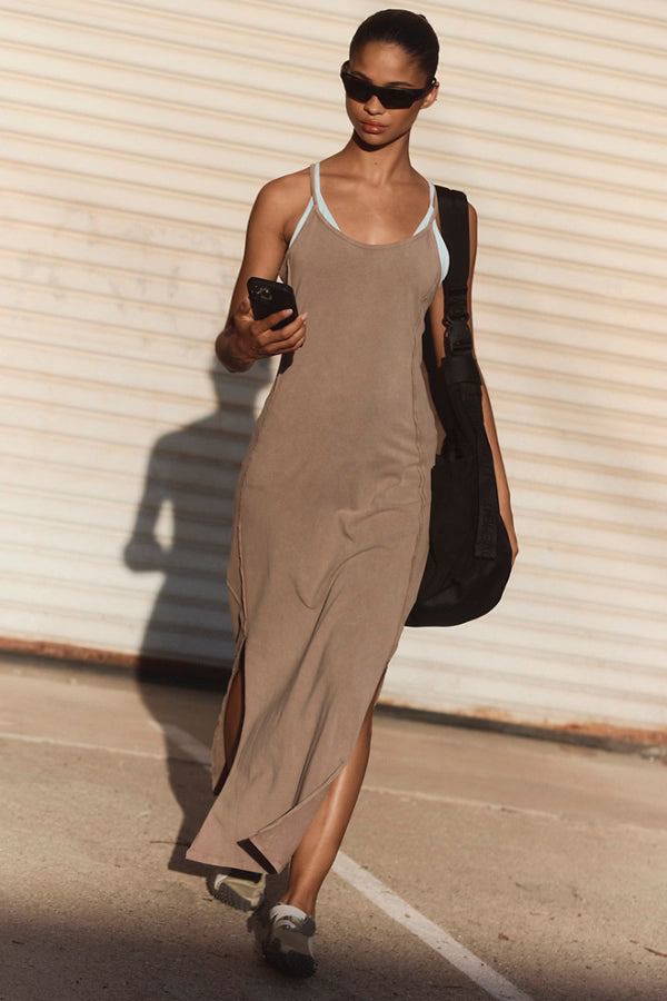 FREE PEOPLE HOT SHOT SURF DRESS HICKORY