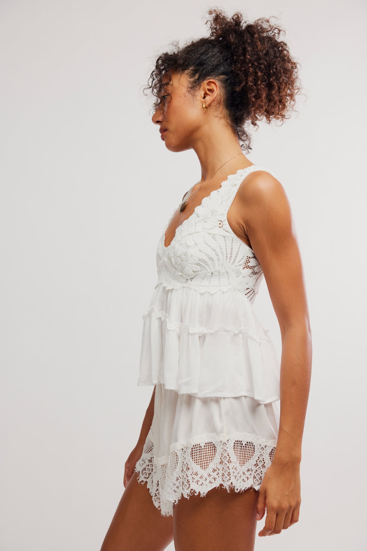 FREE PEOPLE INTIMATELY PETAL PARTY SHAPELESS CAMI CLEAN IVORY