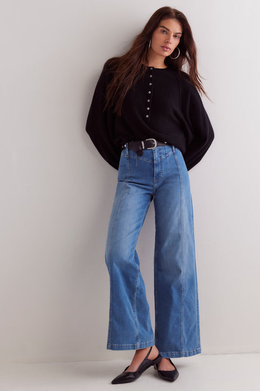 FREE PEOPLE LIBRE WIDE LEG JEANS GOODIE GOODIE
