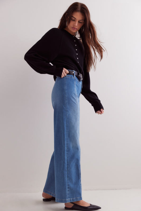 FREE PEOPLE LIBRE WIDE LEG JEANS GOODIE GOODIE