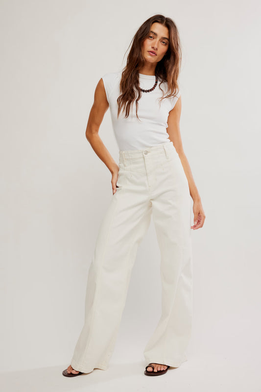 FREE PEOPLE LIBRE WIDE LEG JEANS ISLAND LIGHTS