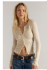 FREE PEOPLE LOVE CARDI WINTER WHITE HEATHER