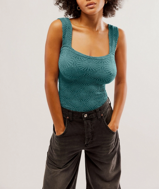 FREE PEOPLE LOVE LETTER CAMI MINERAL BLUE