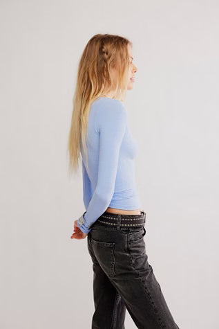 FREE PEOPLE LOVE LETTER LONG SLEEVE DAWN BREEZE