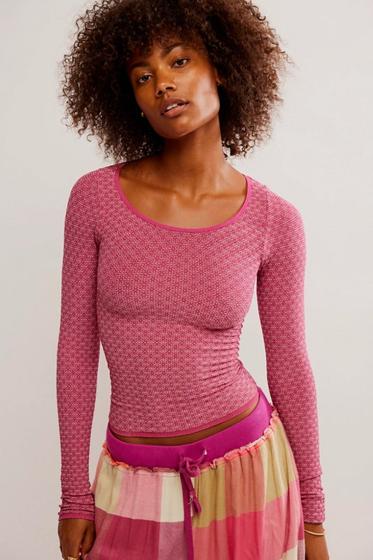 FREE PEOPLE LOVE LETTER LONG SLEEVE GLASS ROSES